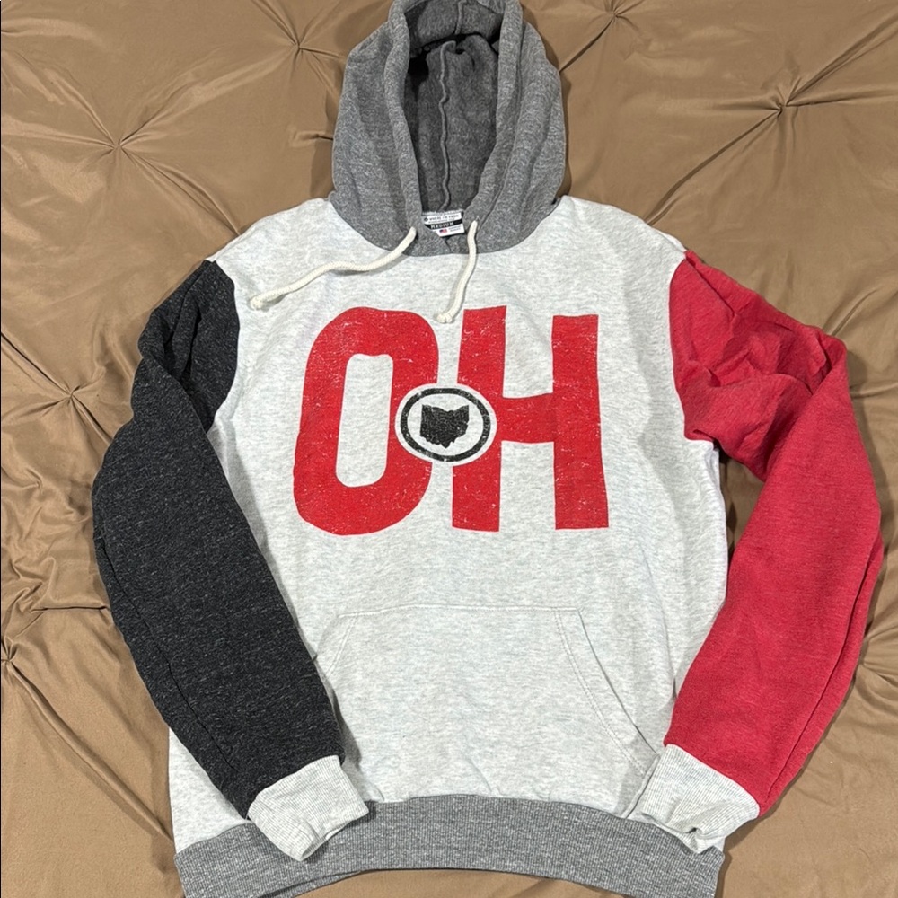 Men's Gray and Red Hoodie